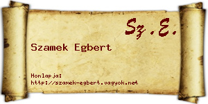 Szamek Egbert névjegykártya